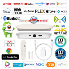 Google TV Streamer 4K, TV vmesnik, Kodi 21+ predvajalnik 4K, 4 jedrni CPU, RAM 4GB Pomnilnik 32GB, Matter, Thread