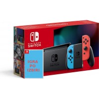 Nintendo Switch Neonsko rdeč-moder JC in igra po izbiri
