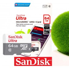 SanDisk 64GB Ultra microSDXC 100MB/s Class 10 UHS-I spominska kartica