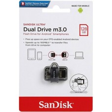 SanDisk Ultra Dual Drive Dvostranski ključek za Android/PC USB3.0-micro USB 128GB Ultra microSDXC 150MB/s