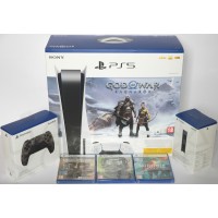SONY Playstation 5 God of War Ragnarök v mini pustolovskem akcijskem kompletu 4 igre, dodatni kontroler Dualsense in polnilec